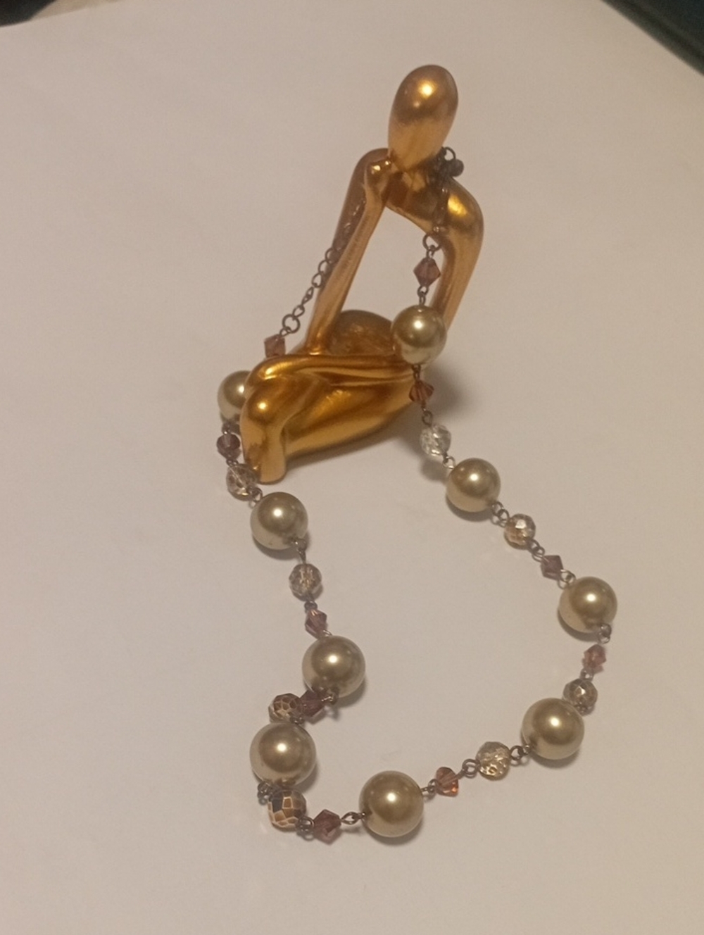 Gold Pearl Bead Necklace - Elegant Women’s Jewelry